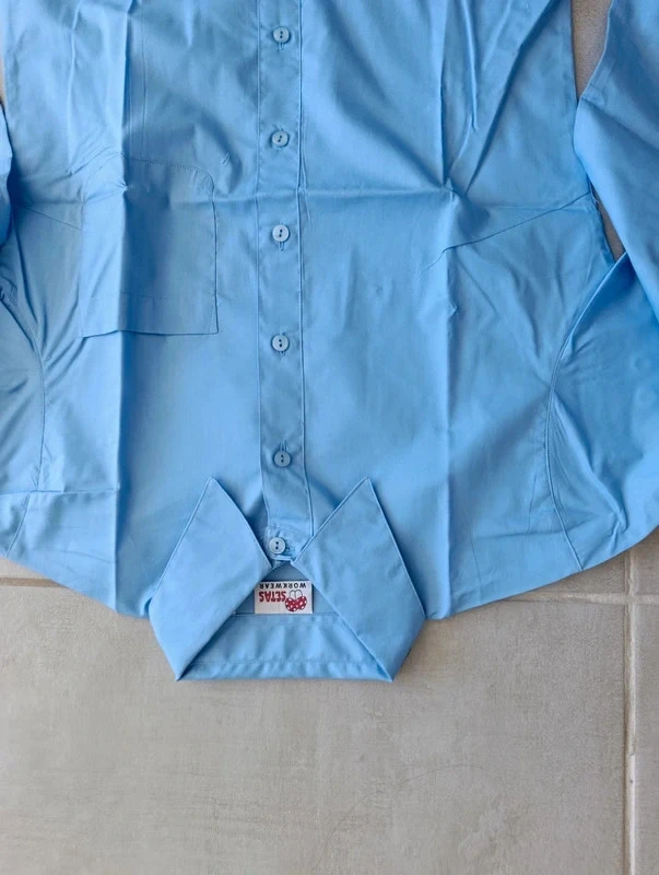 Herenoverhemd lichtblauw met lange mouwen S – Workwear – katoen polyester – photo 7
